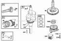 Piston Grp Cam Crank Diagram and Parts List for  Briggs and Stratton Engine